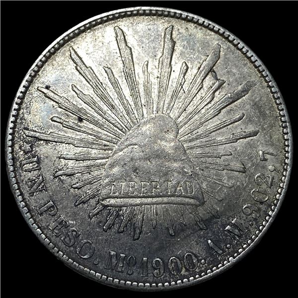 1900Mo AM Mexico Silver Peso CLOSELY UNCIRCULATED