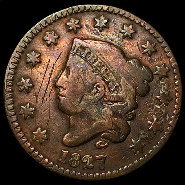 1827 Coronet Head Large Cent LIGHTLY  CIRCULATED