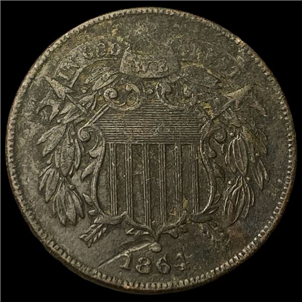1864 Two-Cent Piece NEARLY UNCIRCULATED