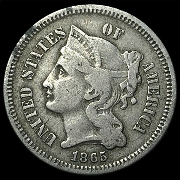 1865 Nickel Three-Cent Piece LIGHTLY  CIRCULATED