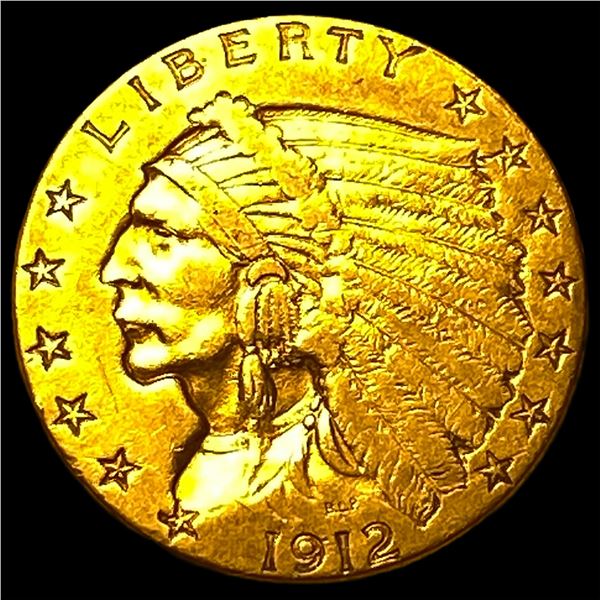 1912 Indian Head Gold $2.5 Quarter Eagle CLOSELY UNCIRCULATED