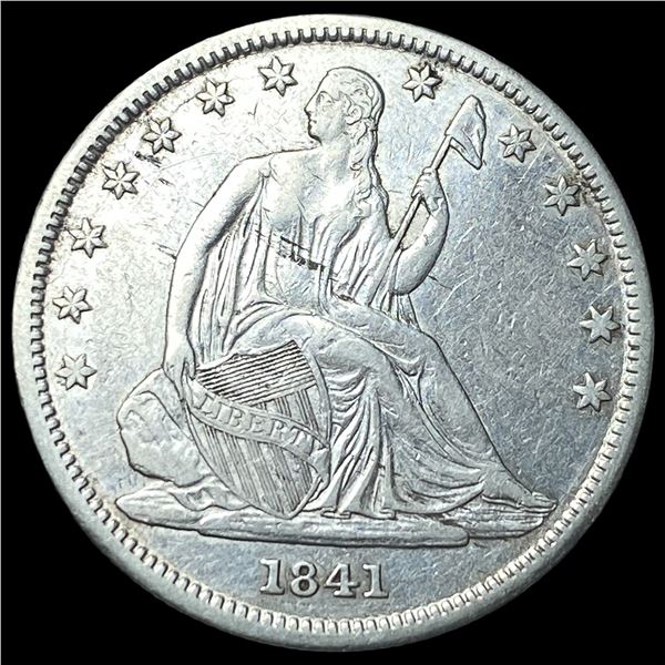 1841 Seated Liberty Half Dollar NEARLY  UNCIRCULATED