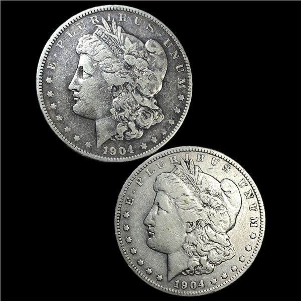 [2]1904 Silver Morgan Dollars NEARLY UNCIRCULATED