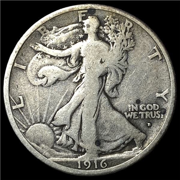 1916-D Silver Walking Liberty Half Dollar  LIGHTLY CIRCULATED