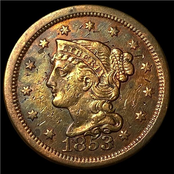 1853 Braided Hair Large Cent NEARLY  UNCIRCULATED