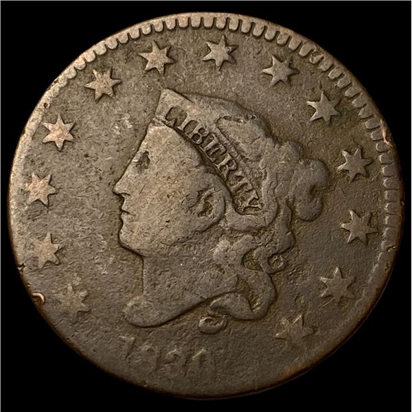 1830 Coronet Head Large Cent NICELY CIRCULATED