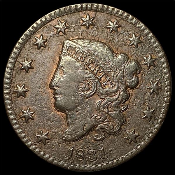 1831 Coronet Head Large Cent NEARLY  UNCIRCULATED
