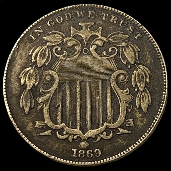 1869 Shield Nickel LIGHTLY CIRCULATED