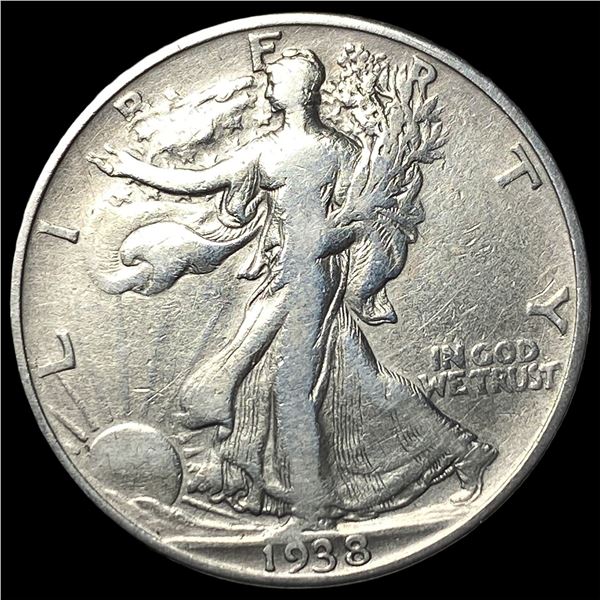 1938-D Silver Walking Liberty Half Dollar  NEARLY UNCIRCULATED