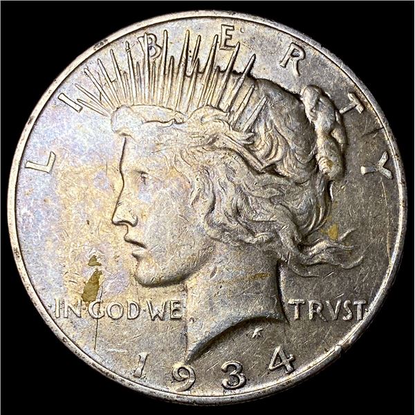 1934-D Silver Peace Dollar NEARLY  UNCIRCULATED