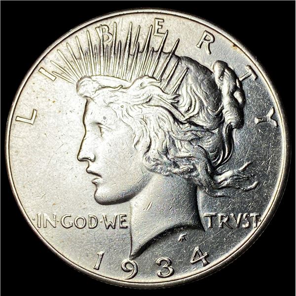 1934-D Silver Peace Dollar ABOUT UNCIRCULATED