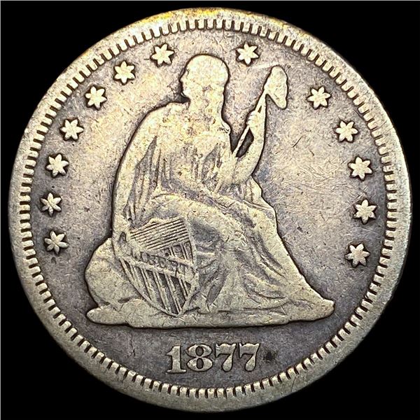 1877-S Silver Seated Liberty Quarter LIGHTLY  CIRCULATED