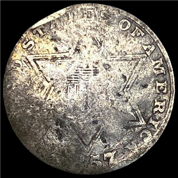 1857 Silver Three-Cent Piece NICELY  CIRCULATED