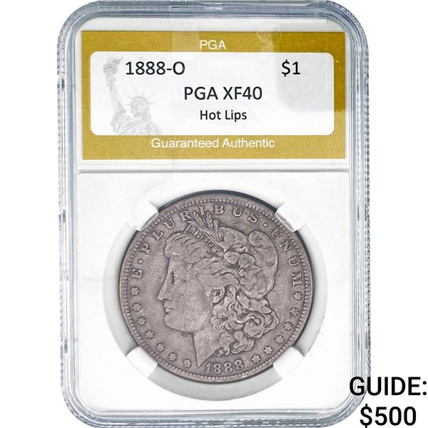 1888-O Morgan Silver Dollar PGA XF40 Hot Lips