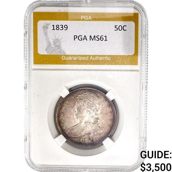1839 Capped Bust Half Dollar PGA MS61