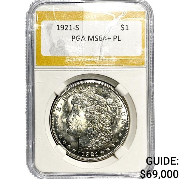 1921-S Morgan Silver Dollar PGA MS64+ PL