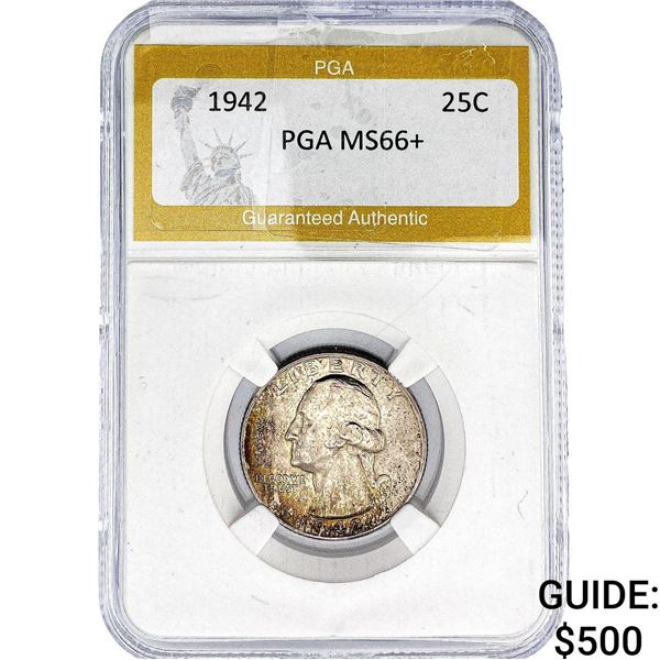 1942 Washington Silver Quarter PGA MS66+