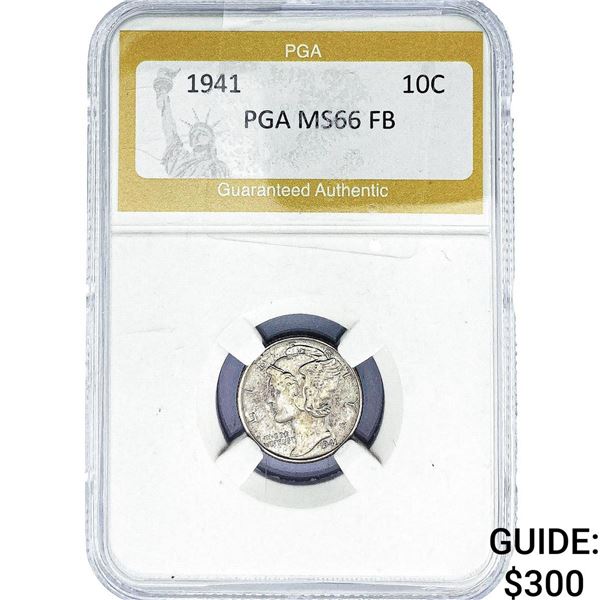 1941 Mercury Silver Dime PGA MS66 FB