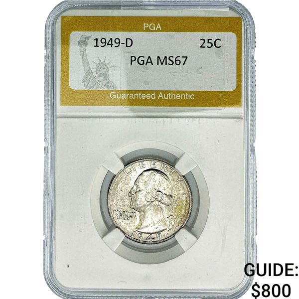 1949-D Washington Silver Quarter PGA MS67