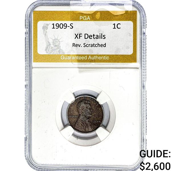 1909-S Wheat Cent PGA XFDetails Rev. Scratched