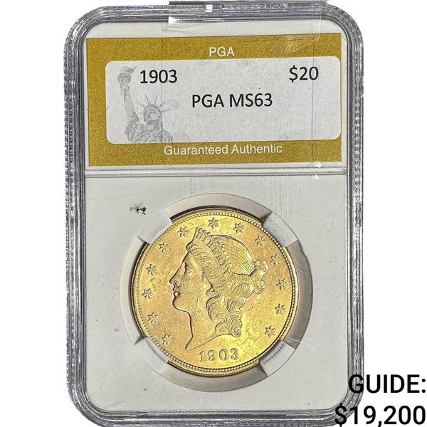 1903 $20 Gold Double Eagle PGA MS63