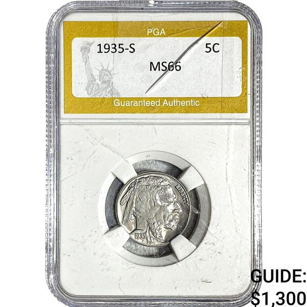 1935-S Buffalo Nickel PGA MS66