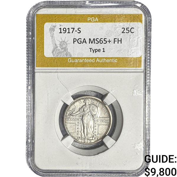 1917-S Standing Liberty Quarter PGA MS65+ FH Type 1
