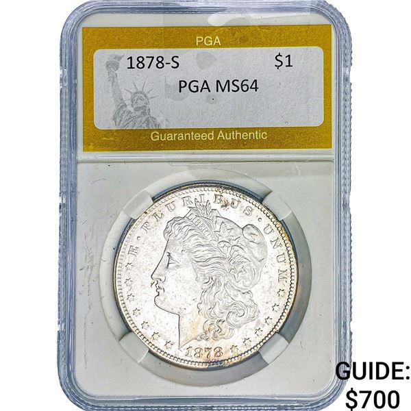 1878-S Morgan Silver Dollar PGA MS64
