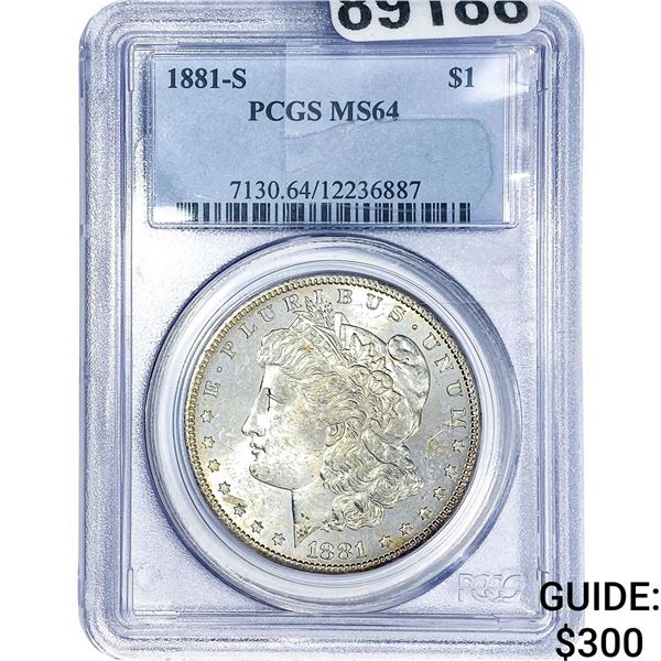 1881-S Morgan Silver Dollar PCGS MS64