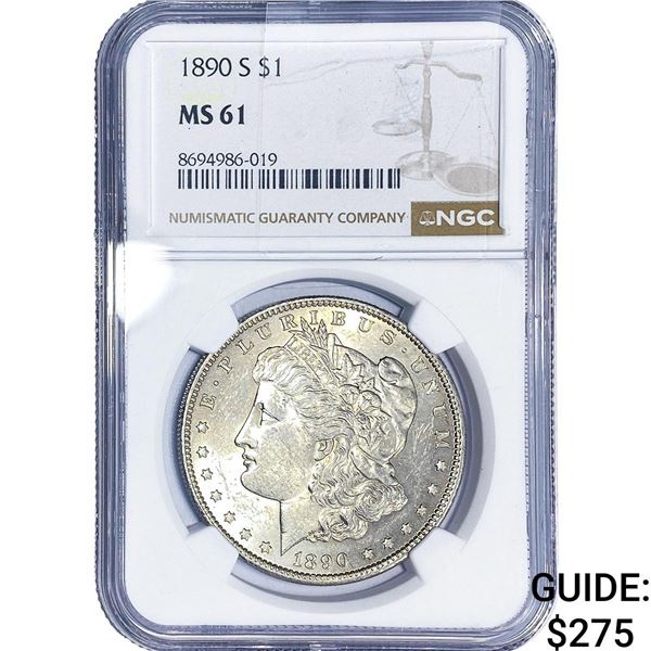 1890-S Morgan Silver Dollar NGC MS61