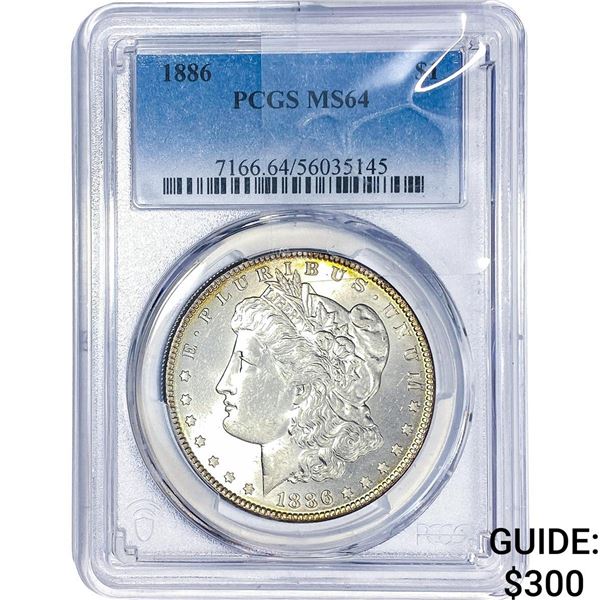 1886 Morgan Silver Dollar PCGS MS64
