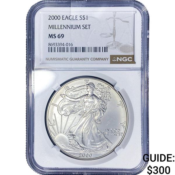 2000 Silver Eagle NGC MS69