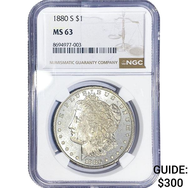1880-S Morgan Silver Dollar NGC MS63