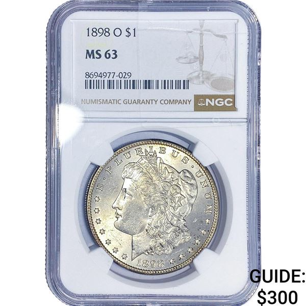 1898-O Morgan Silver Dollar NGC MS63