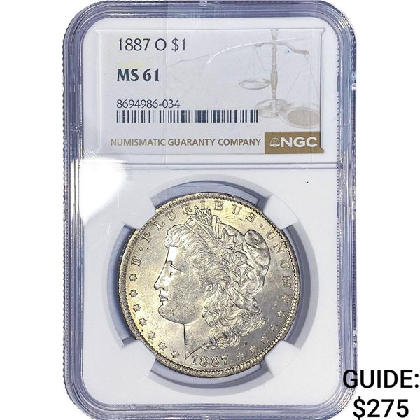 1887-O Morgan Silver Dollar NGC MS61