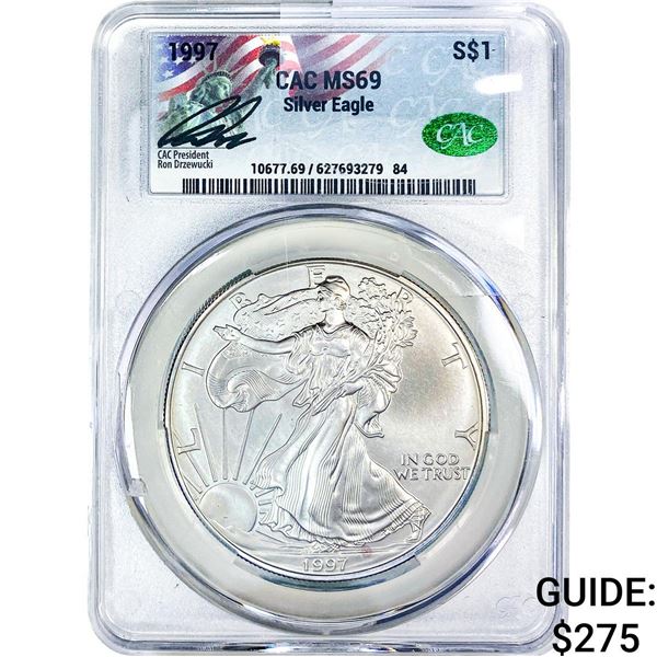 1997 Silver Eagle CAC MS69