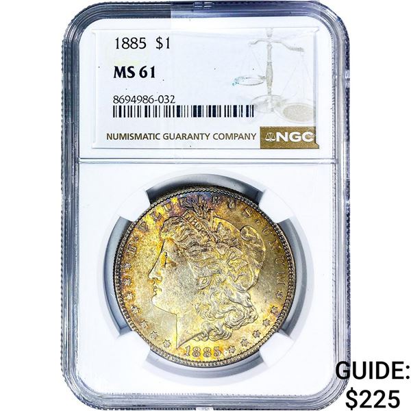 1885 Morgan Silver Dollar NGC MS61