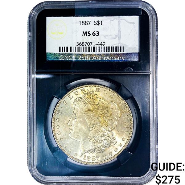 1887 Morgan Silver Dollar NGC MS63