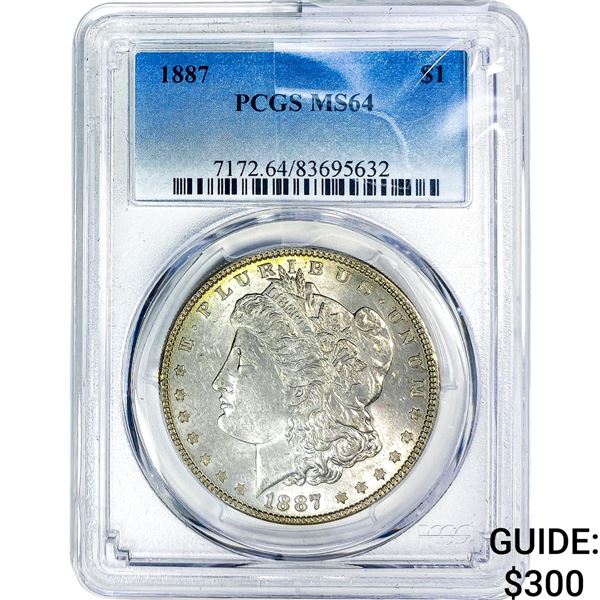 1887 Morgan Silver Dollar PCGS MS64