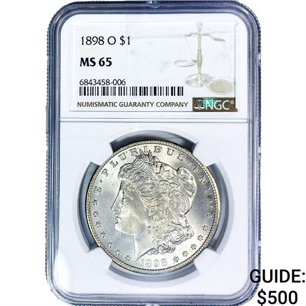 1898-O Morgan Silver Dollar NGC MS65