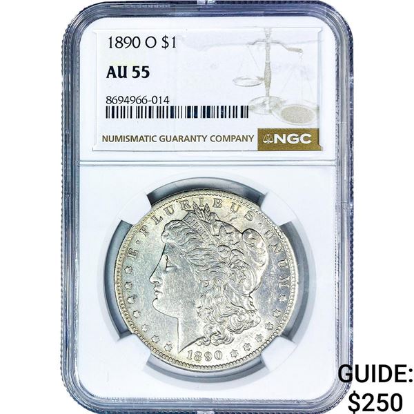 1890-O Morgan Silver Dollar NGC AU55