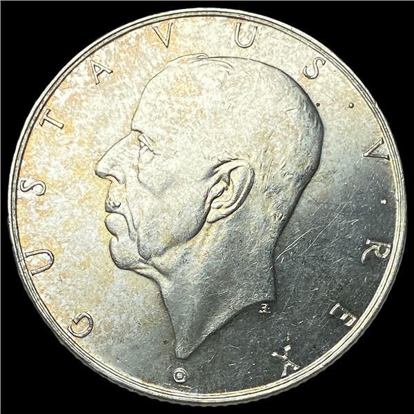 1938 Sweden Silver 2 Kroner UNCIRCULATED