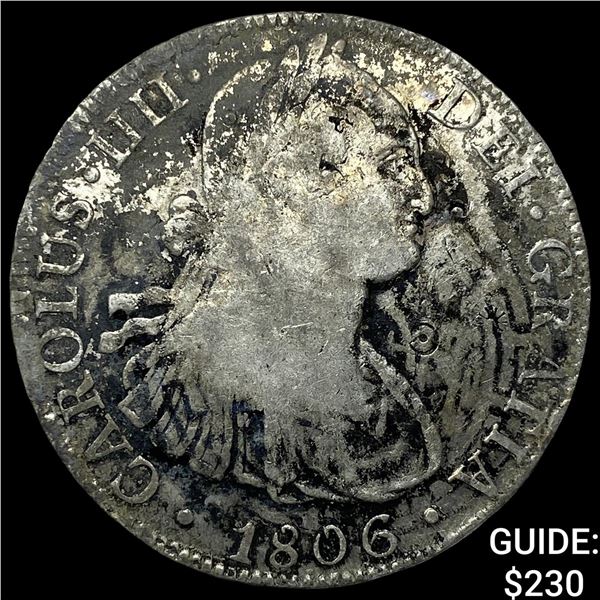 Colonial Spain Silver 8 Reales NEARLY UNCIRCULATED