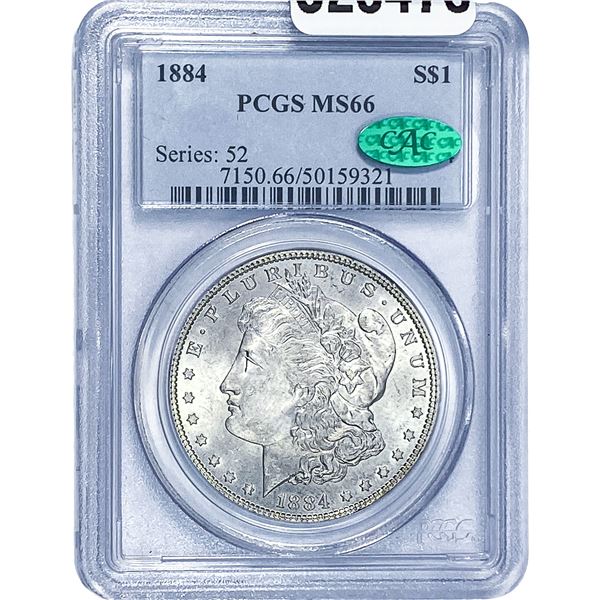 1884 CAC Morgan Silver Dollar PCGS MS66