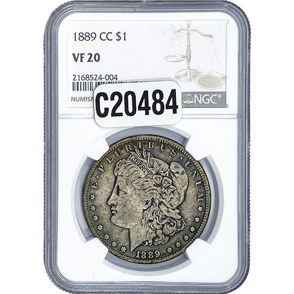 1889-CC Morgan Silver Dollar NGC VF20