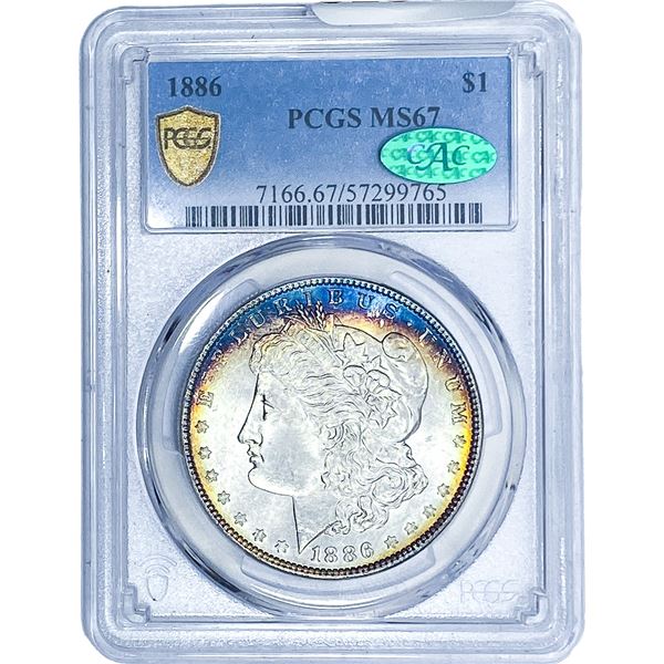 1886 CAC Morgan Silver Dollar PCGS MS67