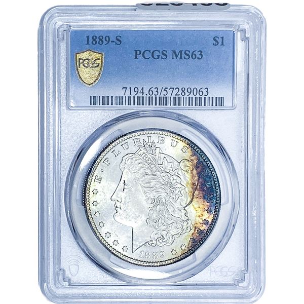 1889-S Morgan Silver Dollar PCGS MS63