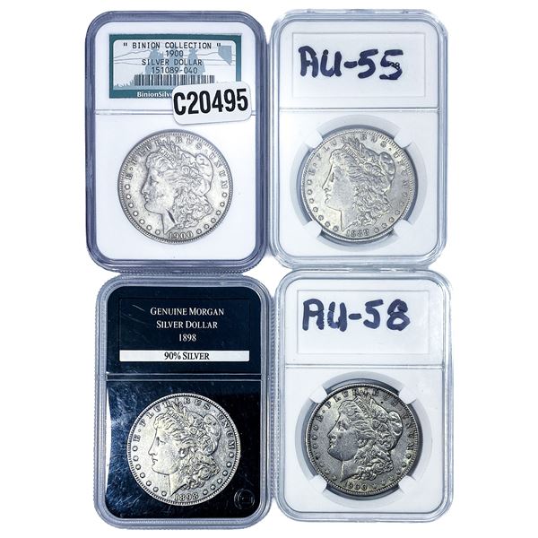 [4 Coins] 1888-1900 Morgan Silver Dollar