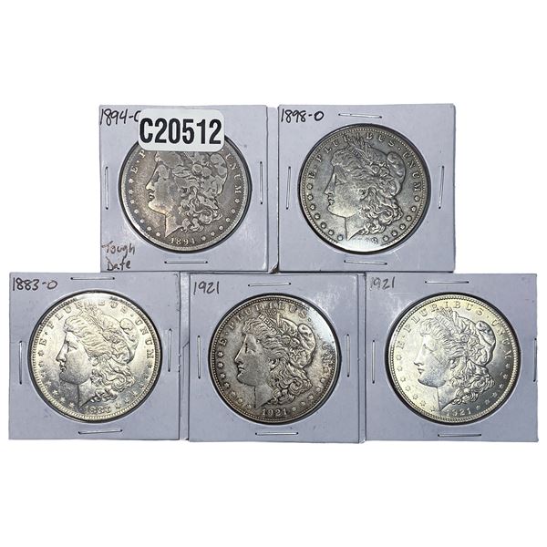 [5 Coins] 1883-1921 Morgan Silver Dollar