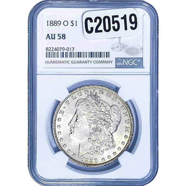 1889-O Morgan Silver Dollar NGC AU58